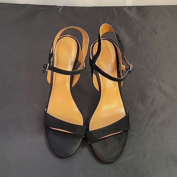 H by HALSTON SUEDE ADJUSTABLE 3-STRAPS ANKLE OPEN TOE  HEEL STILETTOS SANDAL - Picture 2 of 14